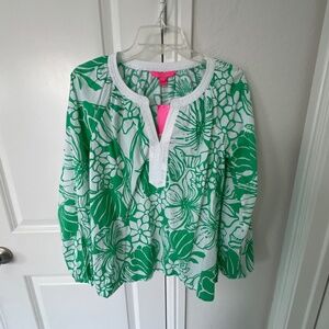 Lilly Pulitzer Camryn tunic size small oversized kiss my tulips